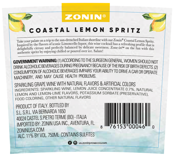 Zonin Coastal Lemon Spritz (750ml)